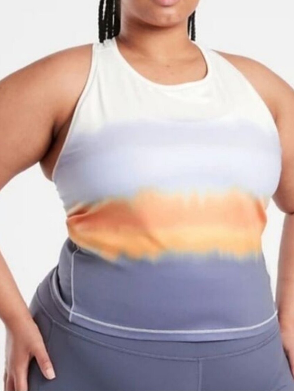 ATHLETA Shanti Printed Crop Tank 3X Gradient Ombre Workout Racerback